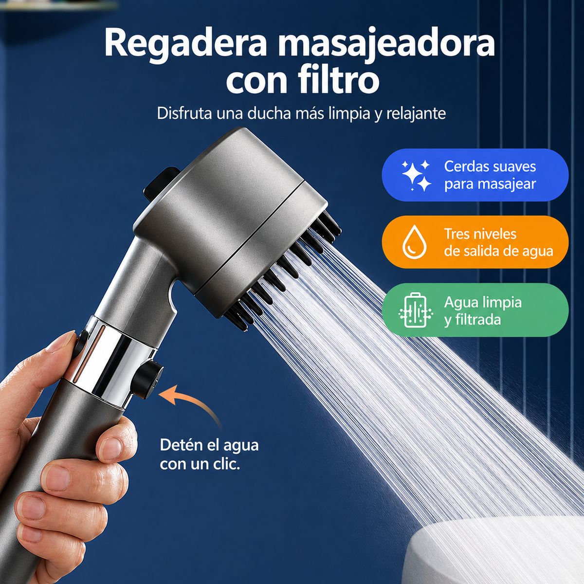 Regadera Masajeadora con Filtro