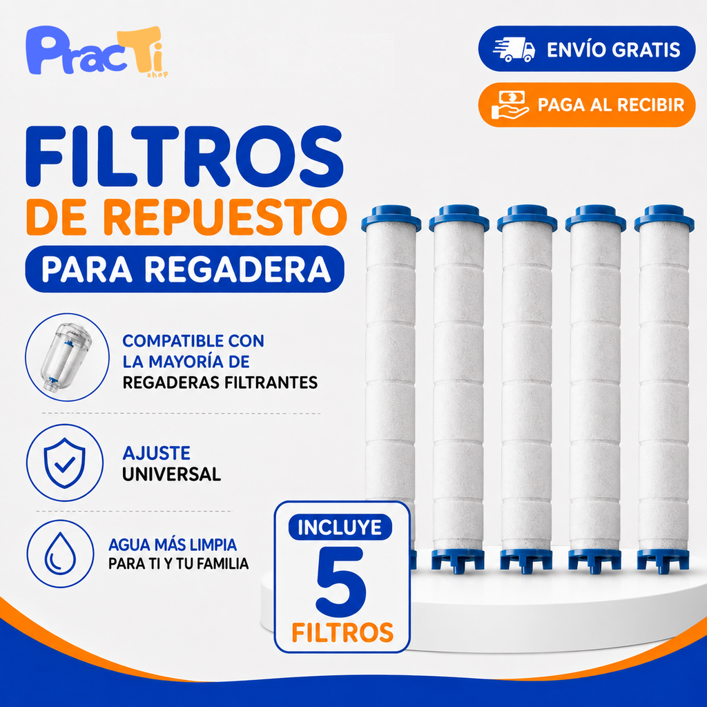 Kit 5 Filtros de Repuesto Para Regadera