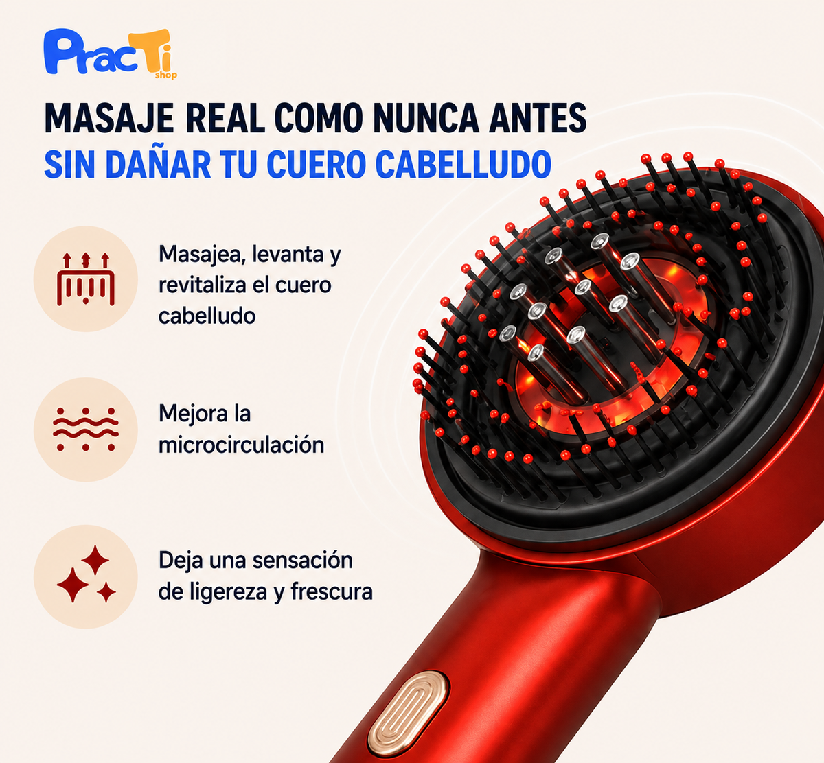 Cepillo Eléctrico para Masaje Capilar